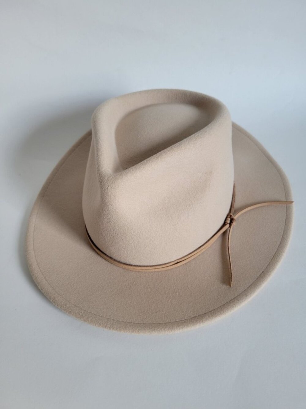 Anthropologie Wyeth Tan Wool brimmed hat boho western Retro